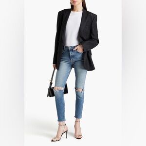 GRLFRND Karolina Distressed High-Rise Button Up Skinny Jeans Sz 29